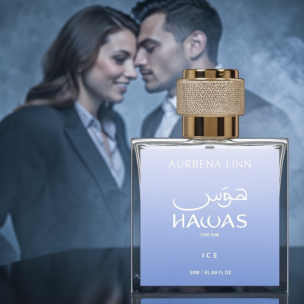 Aurbena Linn Hawas Ice Eau de Parfum for men, 50ml